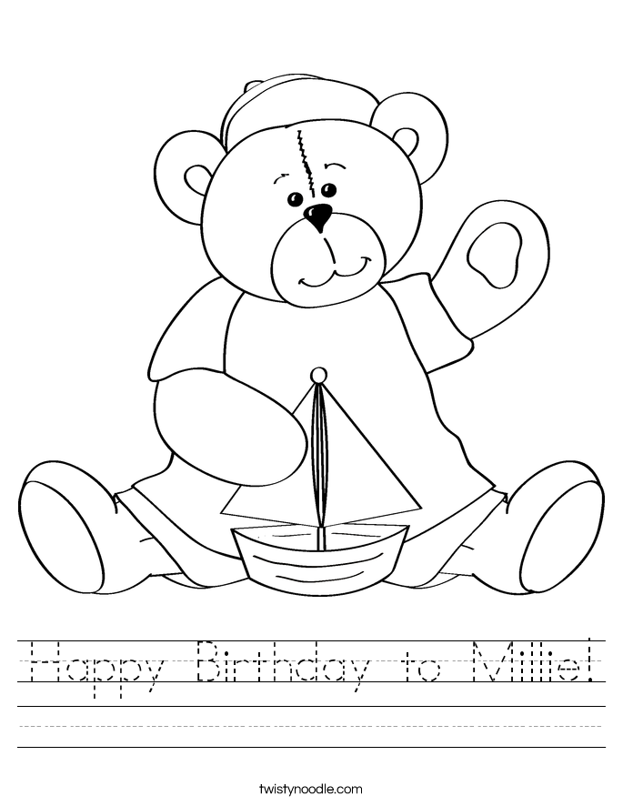 Happy Birthday to Millie! Worksheet