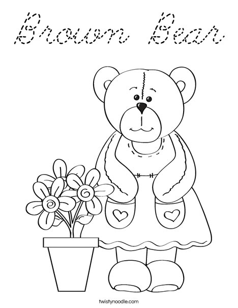Cutie Bear Coloring Page