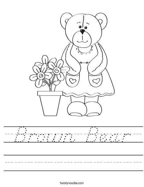Cutie Bear Worksheet