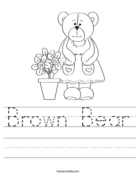 Cutie Bear Worksheet
