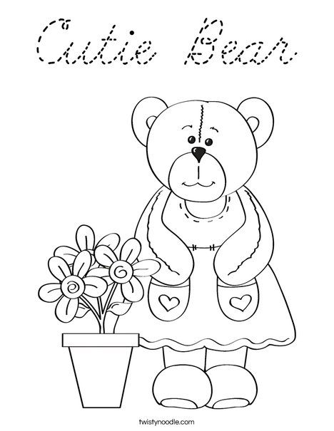 Cutie Bear Coloring Page