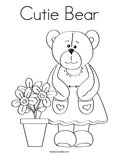 Cutie Bear Coloring Page