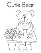 Cutie Bear Coloring Page