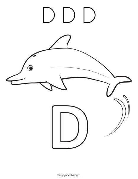 D Dolphin Coloring Page