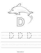 D D D Handwriting Sheet