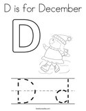 D is for December Coloring Page