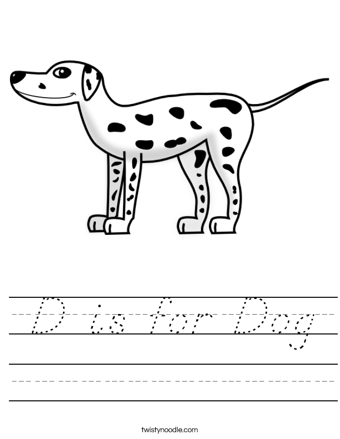 D is for Dog Worksheet