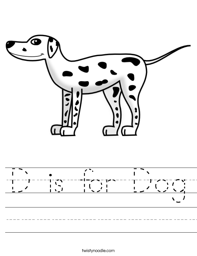 D is for Dog Worksheet