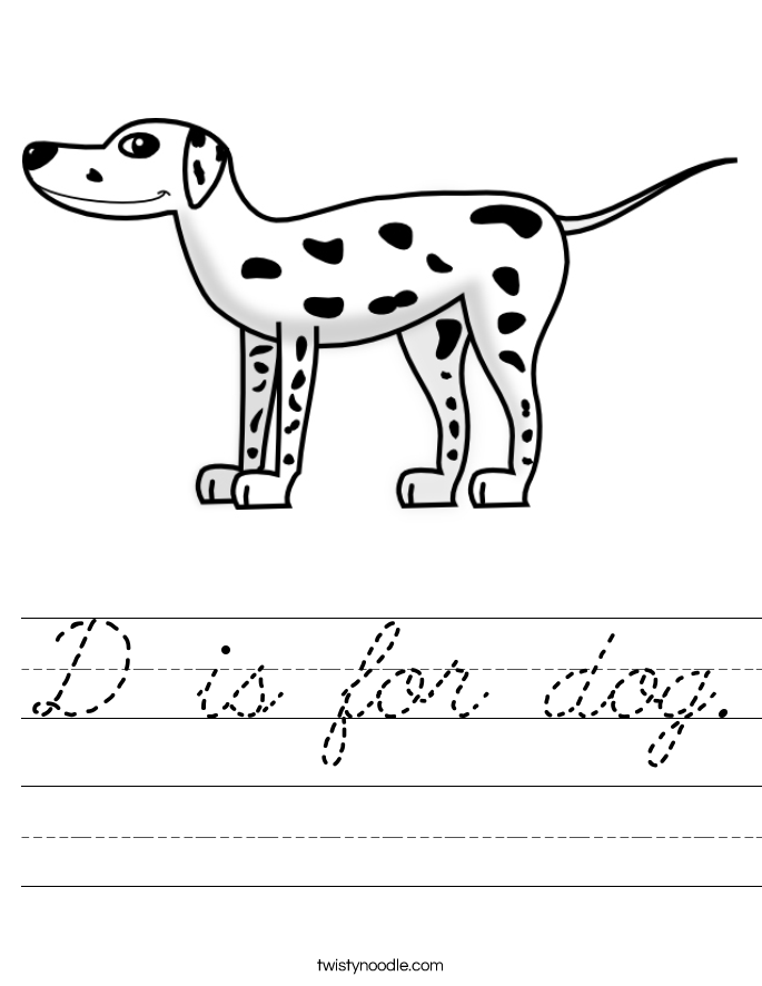 D is for dog. Worksheet