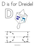 D is for Dreidel Coloring Page