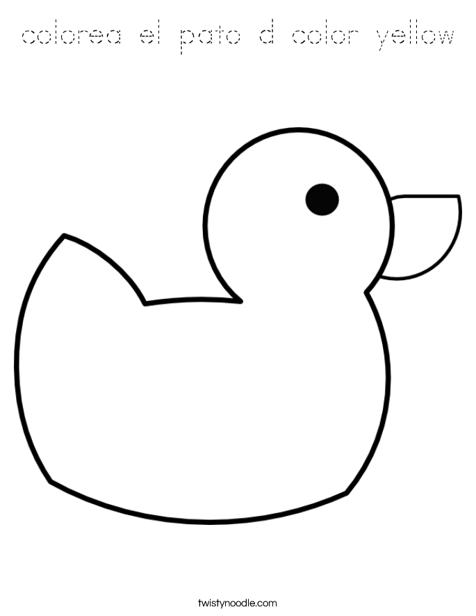 colorea el pato d color yellow Coloring Page