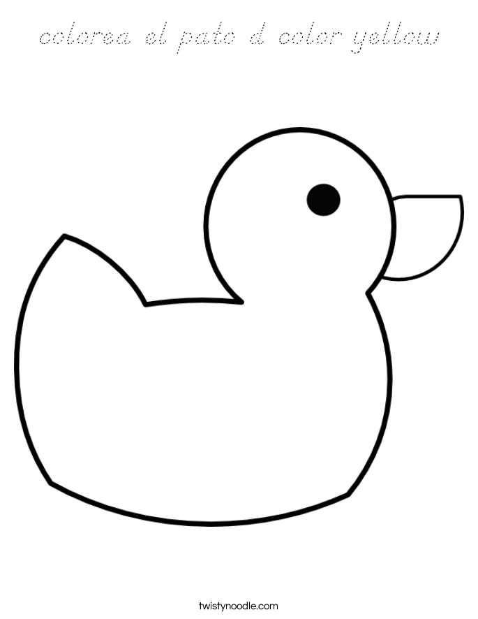 colorea el pato d color yellow Coloring Page