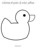 colorea el pato d color yellow Coloring Page