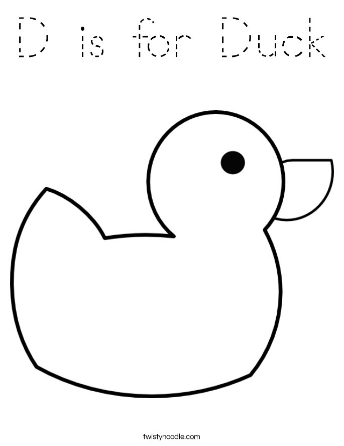 Download D is for Duck Coloring Page - Tracing - Twisty Noodle