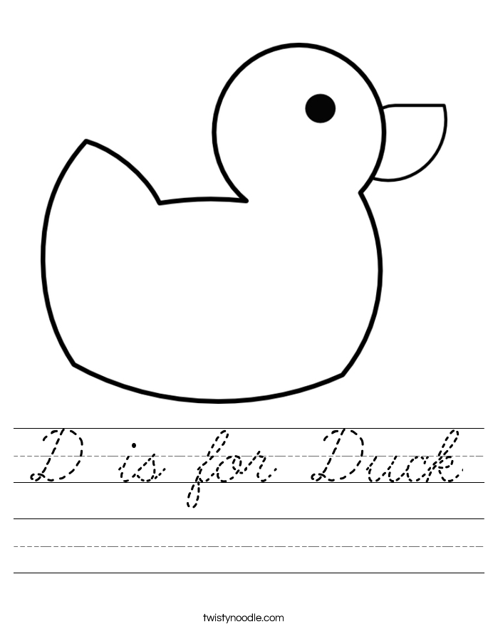 D is for Duck Worksheet