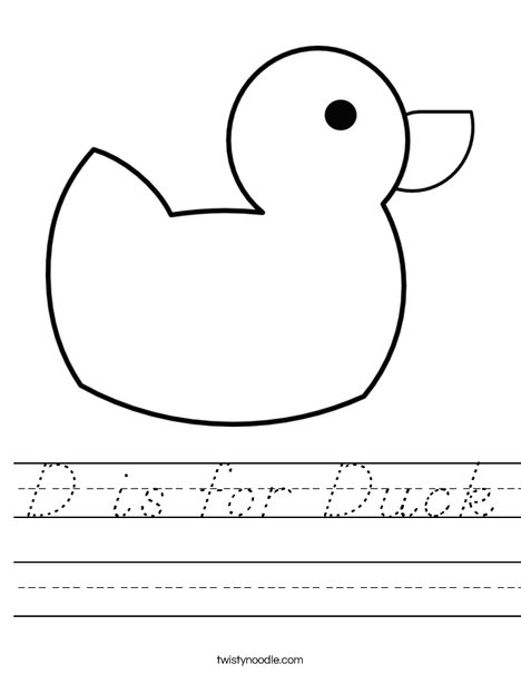 D is for Duck Worksheet