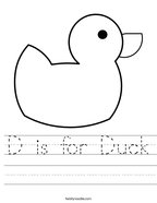 D is for Duck Handwriting Sheet
