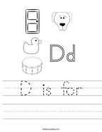 D is for Handwriting Sheet