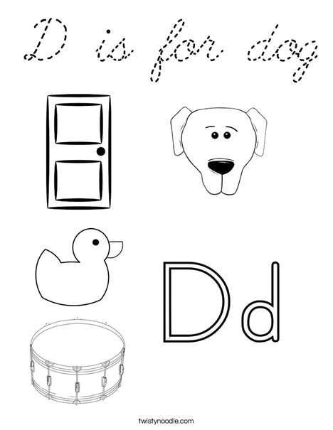 D is for Coloring Page