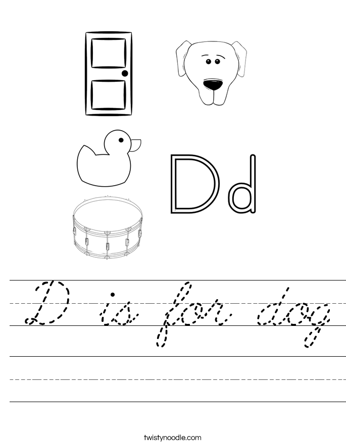 D is for dog Worksheet