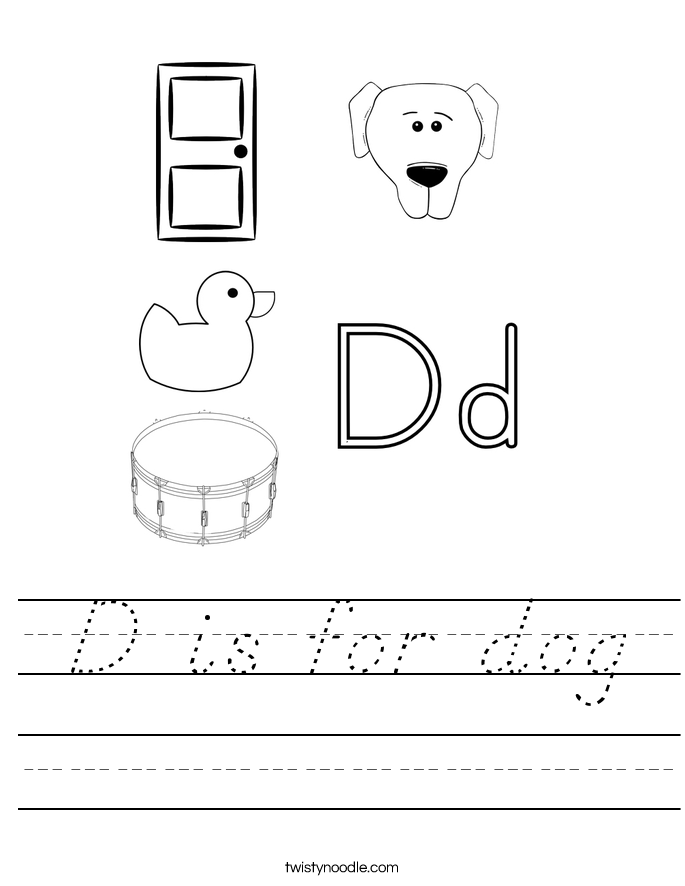 D is for dog Worksheet