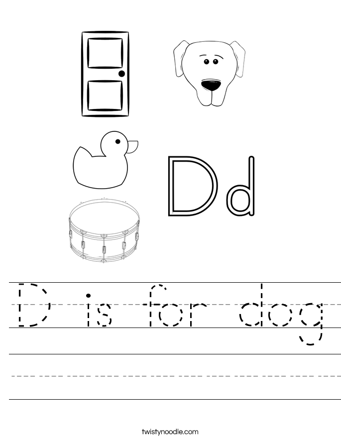 D is for dog Worksheet