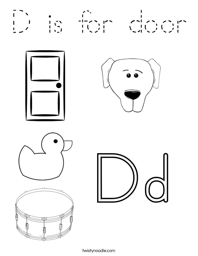 D is for door Coloring Page