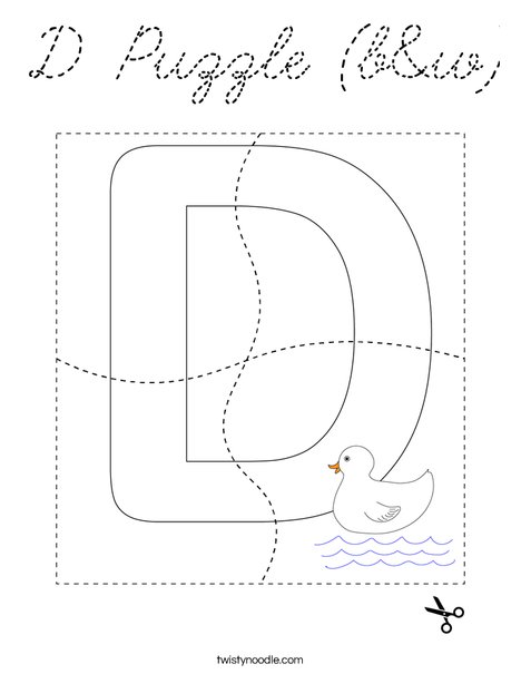 D Puzzle (b&w) Coloring Page