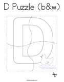 D Puzzle (b&w) Coloring Page