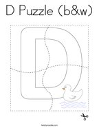 D Puzzle (b&w) Coloring Page