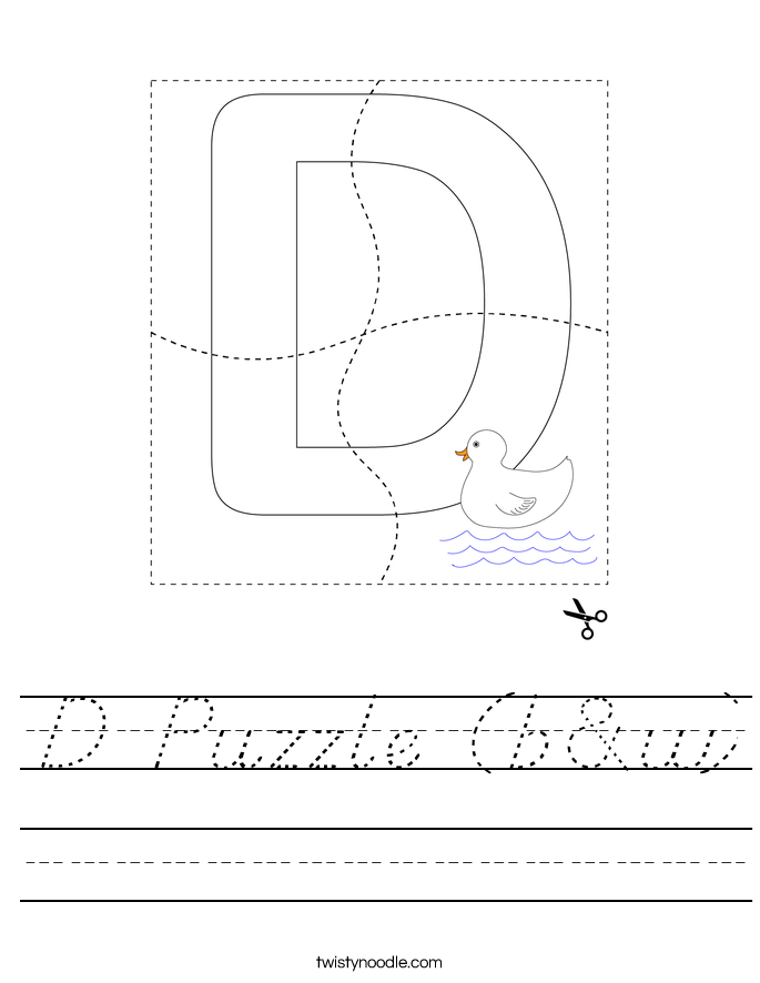 D Puzzle (b&w) Worksheet