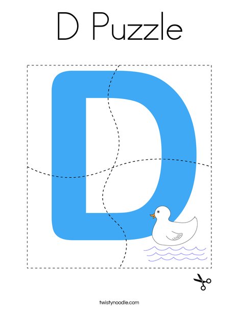 D Puzzle Coloring Page