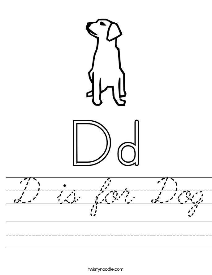 D is for Dog Worksheet