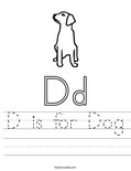 D is for Dog Worksheet