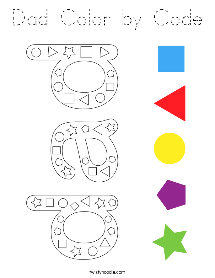 Dad Color by Code Coloring Page