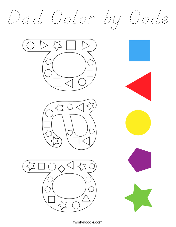 Dad Color by Code Coloring Page