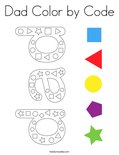 Dad Color by Code Coloring Page