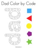 Dad Color by Code Coloring Page