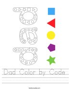 Dad Color by Code Handwriting Sheet