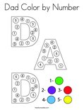 Dad Color by Number Coloring Page