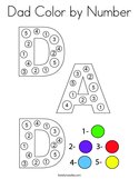 Dad Color by Number Coloring Page