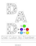 Dad Color by Number Worksheet