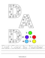 Dad Color by Number Handwriting Sheet