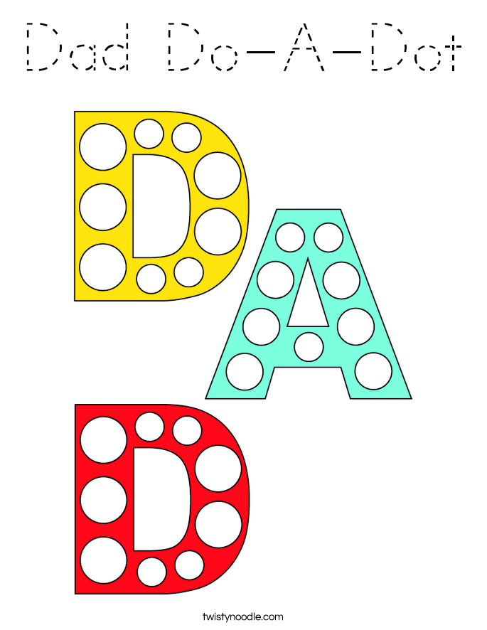 Dad Do-A-Dot Coloring Page