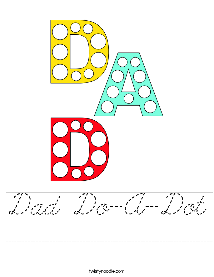 Dad Do-A-Dot Worksheet