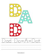 Dad Do-A-Dot Handwriting Sheet
