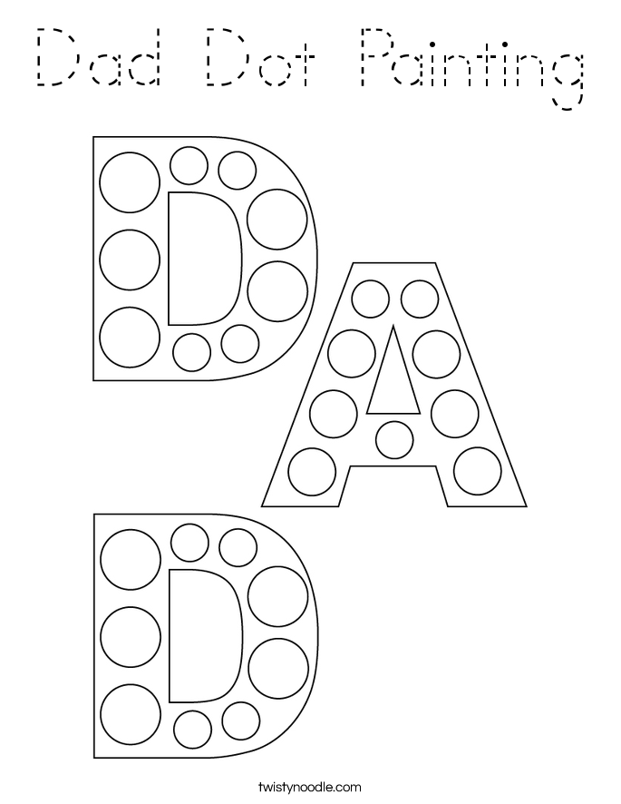 Dad Dot Painting Coloring Page