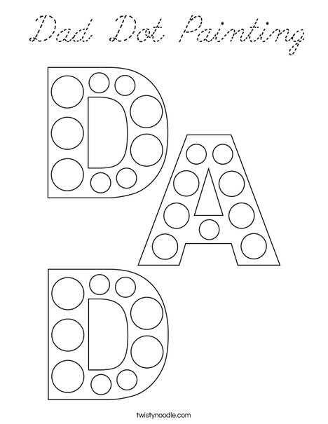Dad Dot Painting Coloring Page
