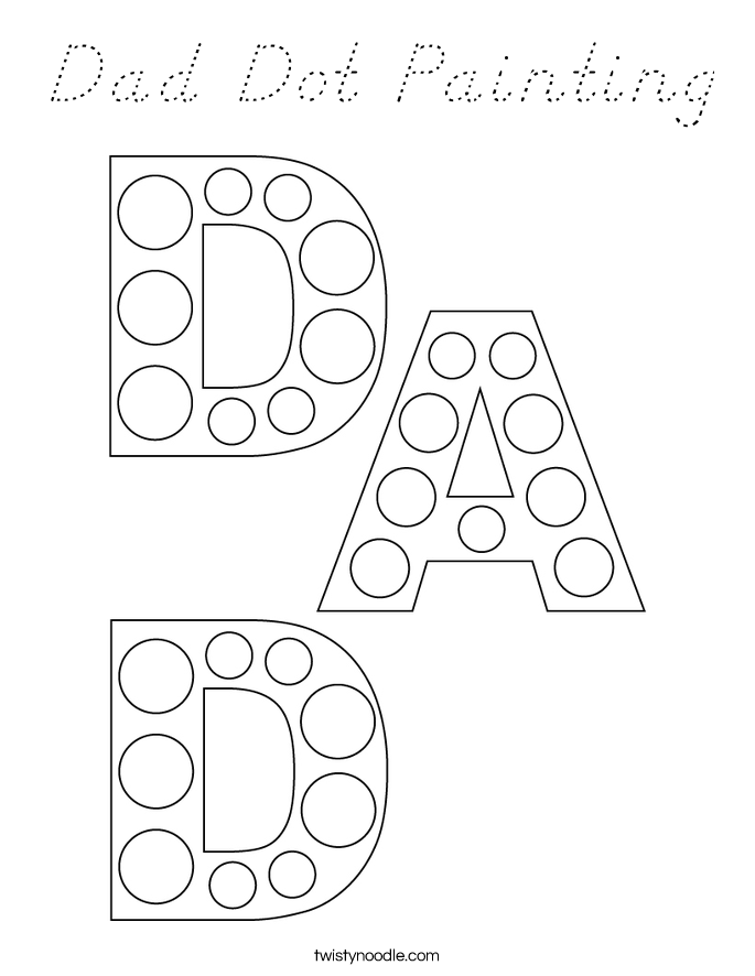 Dad Dot Painting Coloring Page