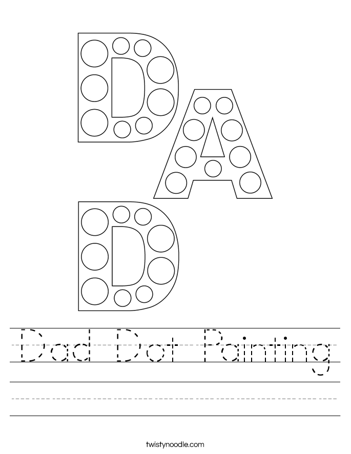 Dad Dot Painting Worksheet